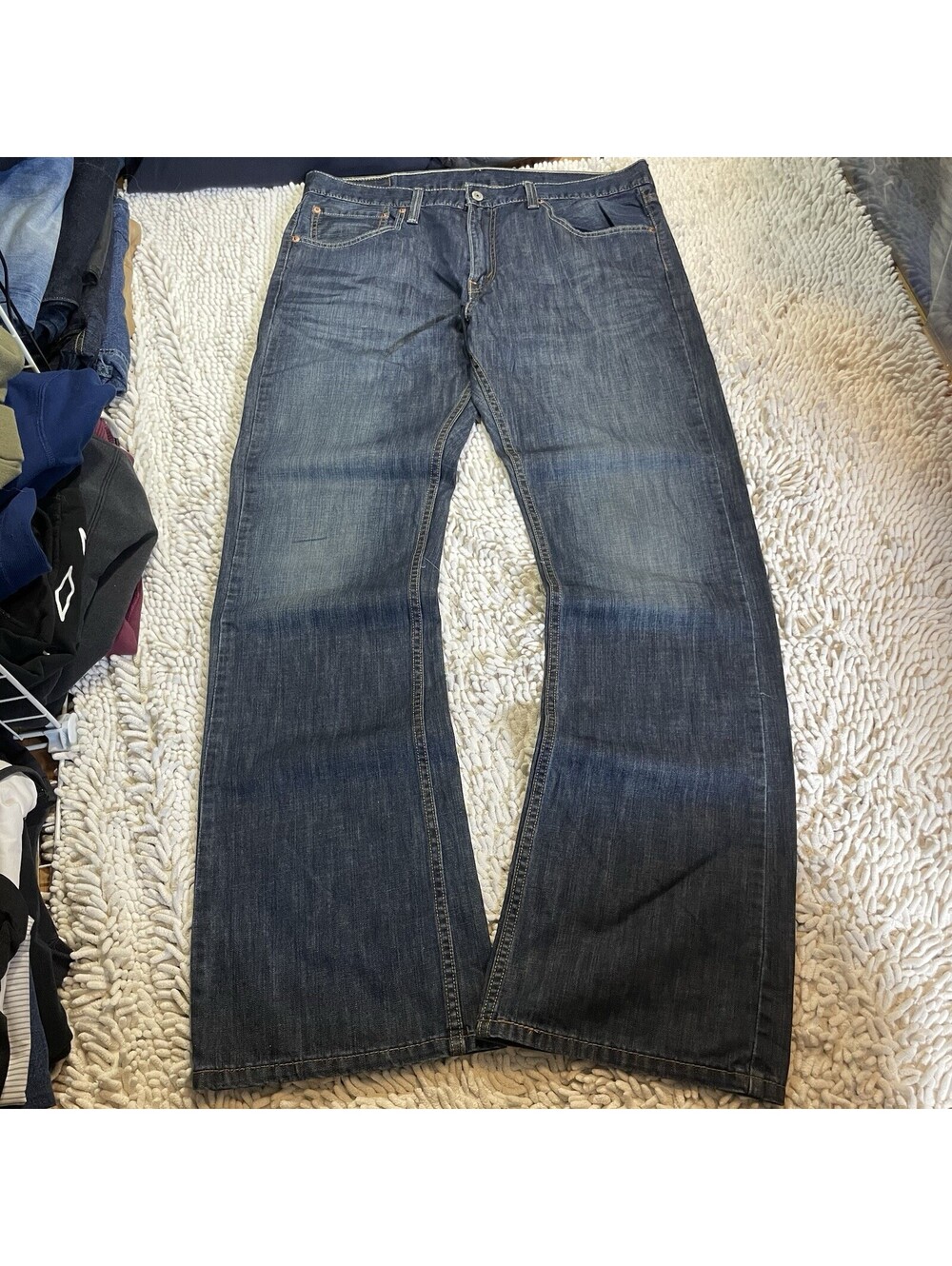 Levis 527 Jeans Mens 36x34 Blue Medium Wash Regular Bootcut Denim Pants Casual